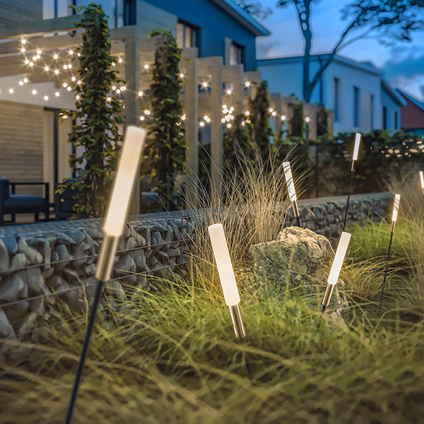 6Pieces Outdoor Path Light  Reed & Cattail Outdoor Column Lights Low Voltage Solar LED Landscaping Garden Lawns Lighting