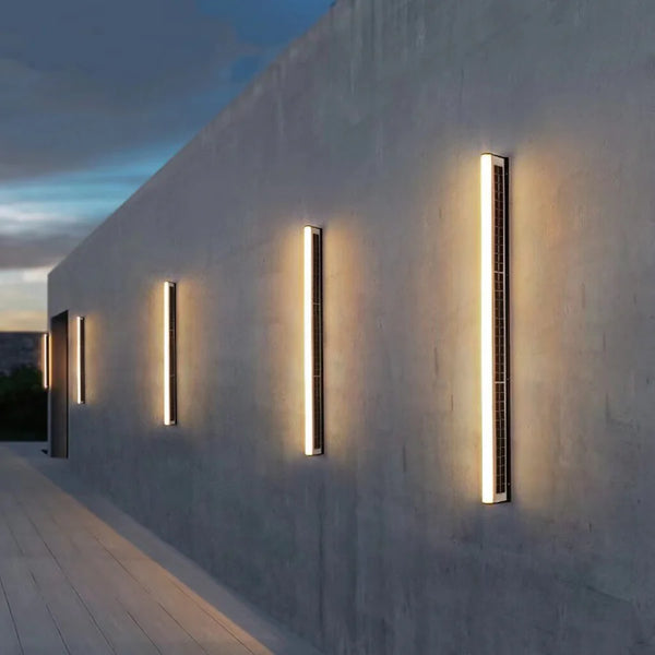 LED Modern Long Acrylic Solar LED Waterproof Outdoor Garden Wall Light