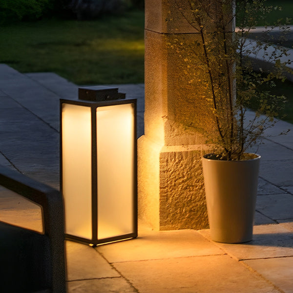 Square Lantern Portable Rechargeable LED Waterproof Solar Lawn Light