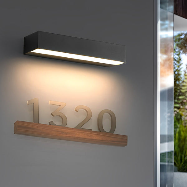 AC85-265v led wall light Minimalist Strip Waterproof LED Black Modern Outdoor Wall Washer Light