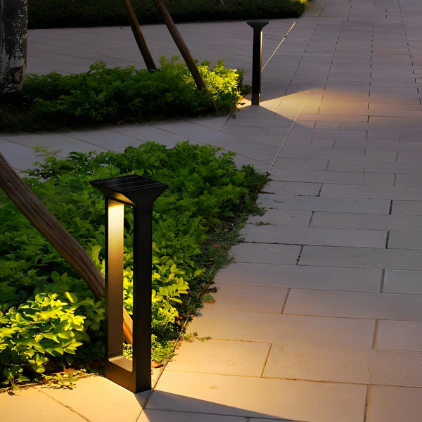 Modern LED Black Solar Pathway lawn Lights Elegant Door-Shaped LED Solar Pathway Lights