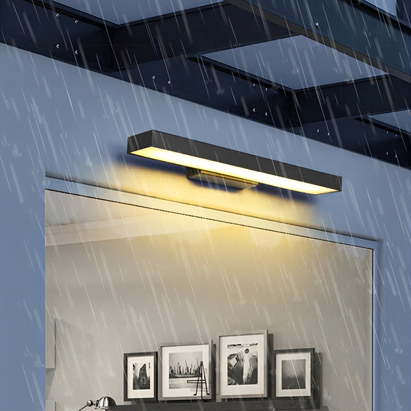 AC85-265V Ip65 waterproof led Outdoor Motion Sensor Black Rectangle Wall Light  4000K  led  Wall Sconces