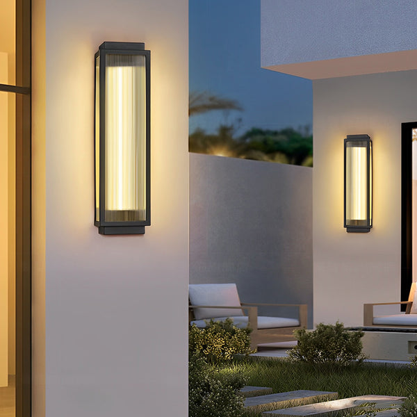 AC110V  Modern Rectangular Strip Waterproof LED Black Modern Outdoor Wall Lights