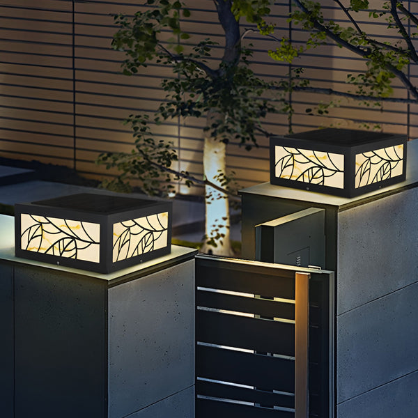 outdoor column lights AC110V or solar Stainless Steel Square Waterproof LED Modern Solar Outdoor Deck Post Lights Pillar Light backyard light