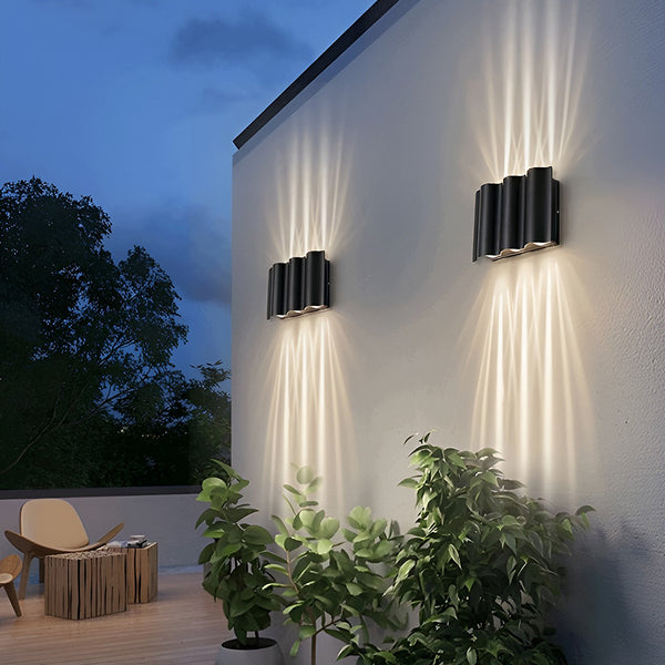 Arc Waterproof Wave Wall Sconces Outdoor Cool LED Up and Down Wall Mounted Light