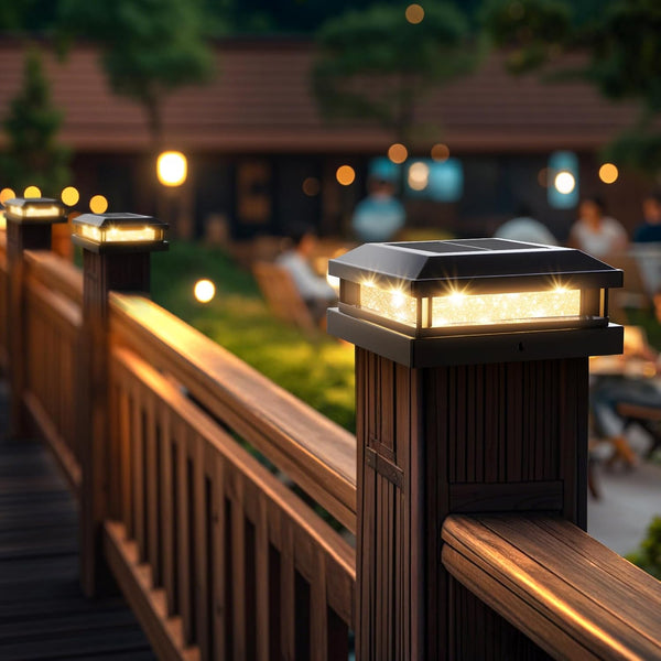 Solar Post Cap Lights Outdoor 12 Packs for 4x4 4.5x4.5 5x5 Vinyl/Wooden Posts