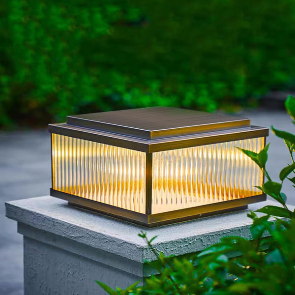 outdoor column lights All Copper Steel Glass Outdoor Post lights, Waterproof Pillar Light, Vintage Patio Lawn Column Lamp,outdoor column lights,Deck Lights, Lantern Fence Lamp Fixture E26 Base