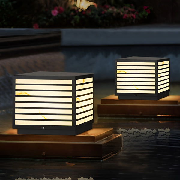 Square IP65 Waterproof LED outdoor column lights Solar Modern Outdoor Deck Post Lights Pillar Light 85-265v