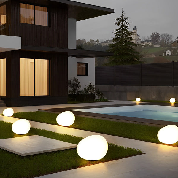 Adjustable LED Cobblestone Outdoor Lamp 3-Color Lighting for Gardens  Lawns