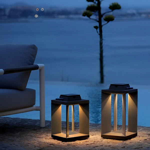 Warm white Simple hollow high quality Portable Creative LED Waterproof Black Modern Solar Lawn Lamp Outdoor Lights for backyard