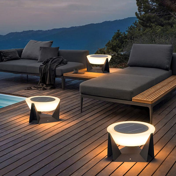 outdoor column lights stainless steel 3000K  Waterproof LED Gray Modern Outdoor Solar Deck Post Lights Pillar Light