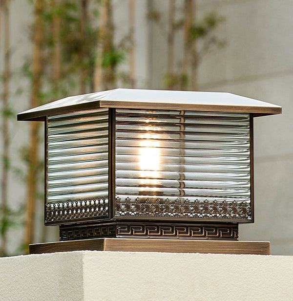 All Copper Steel Glass Outdoor Post lights  Pillar Light Patio Lawn Column Lamp