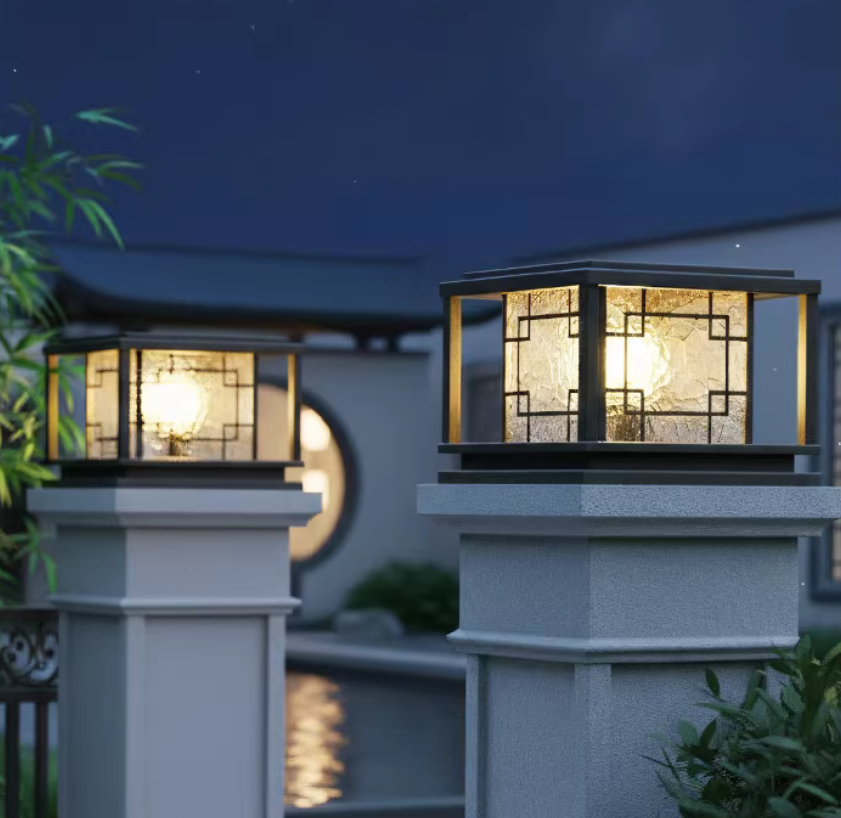Square LED Outdoor Modern Post Light LED Column Pillar Lamp Light Wate ...