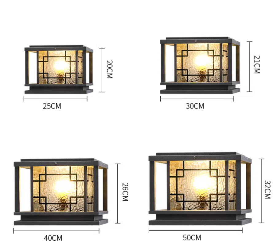 Square LED Outdoor Modern Post Light LED Column Pillar Lamp Light Wate ...