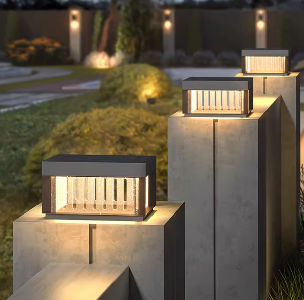 Square LED Outdoor Modern Post Light LED Column Pillar Lamp Fence Deck Cap Light Waterproof Hard Wired Lighting for Patio Posts Flat Surface Garden Yard Decoration